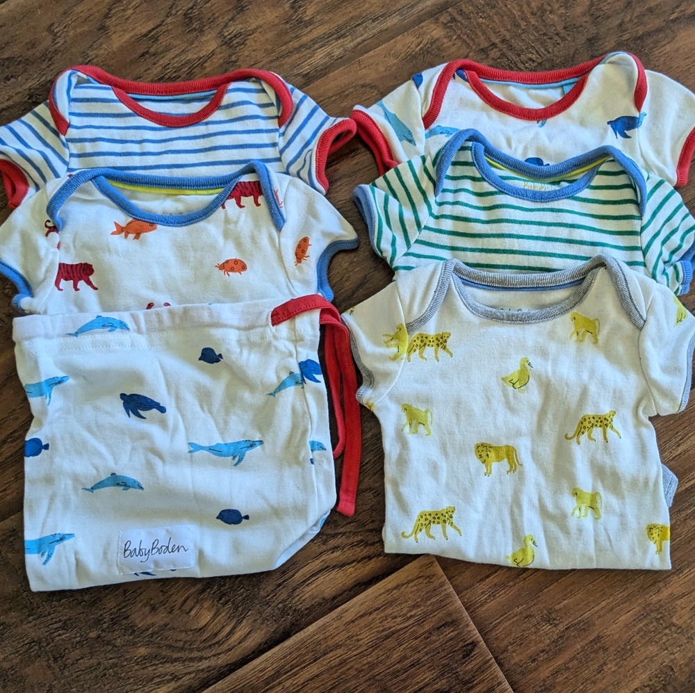 New without tags Baby Boden Bodysuits Animal Prints and Stripes